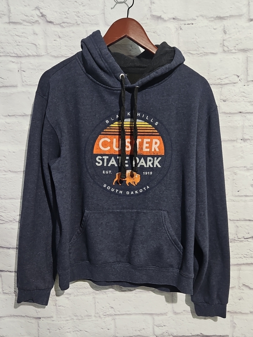Custer State Park Graphic Pullover Hoodie - Dark Blue